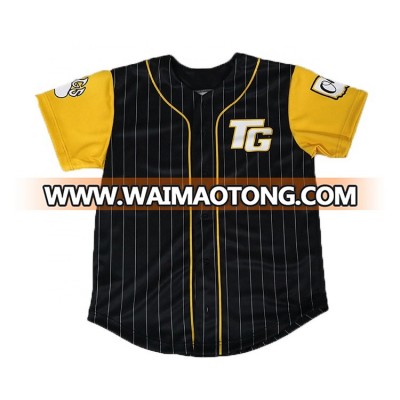 Best sale custom button down baseball jersey embroidery for adults